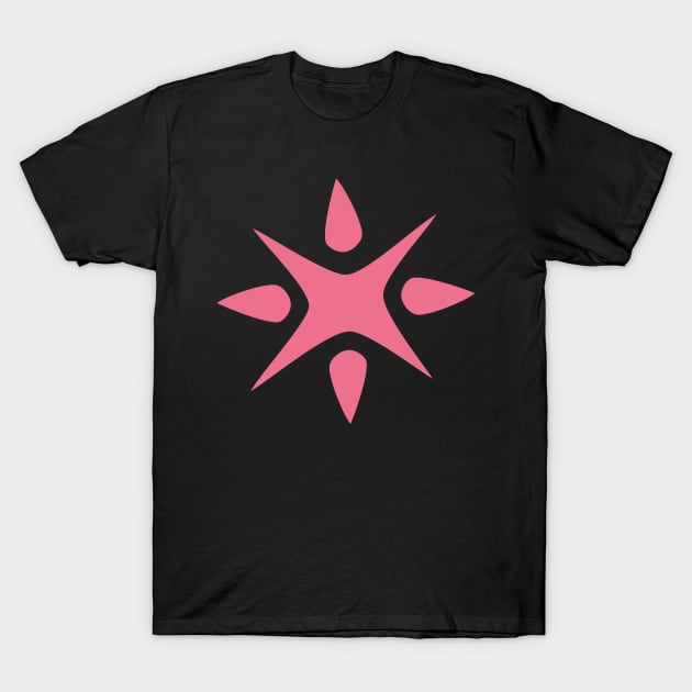 Large Geometric abstract snowflake in pink T-Shirt by Angel Dawn Design